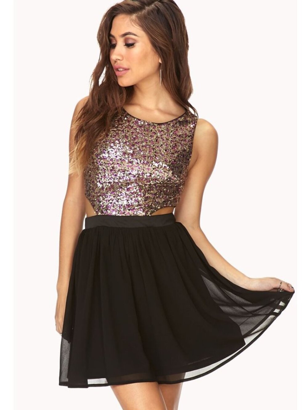 FOREVER 21 Sequin Cutout Party Dress | Size Small
